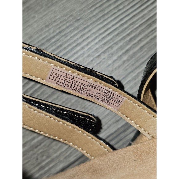 Vionic Elvia US 11 EU 43 Womens Adjustable T-Strap Thong Sandals Black - Picture 5 of 8